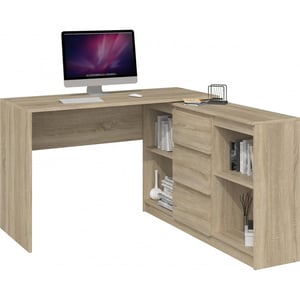 Topeshop PLUS 2D3S SONOMA biurko komputerowe Kolor dębu