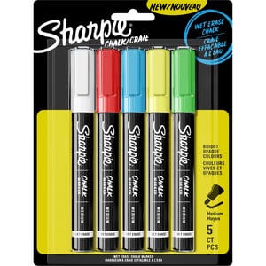 Sharpie 2157733 kritmarker Bullet Blå, Grön, Röd, Vit, Gul 5 st.