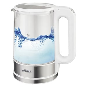 Mesko Home MS 1301W czajnik elektryczny 1,7 l 2200 W Stal nierdzewna, Przezroczysty, Biały