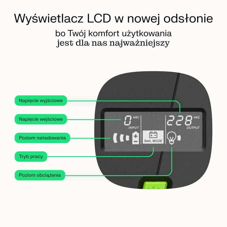 Green Cell UPS POWERPROOF 600W/1000VA MODYFIKOWANA SINUSOIDA