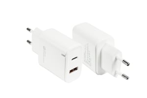 Alcasa PCA-W003W Portable Device Charger — Other, Smartphone, Tablet, Universal, White, AC, Fast Charging