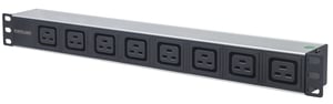 Intellinet 163613 PDU-Stromverteiler mit 8 Netzwerkanschlüssen, 1U, Schwarz, Silber
