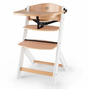 Kinderkraft ENOCK High Chair, Hard Seat, White, Wood