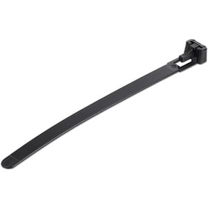 StarTech CBMZTRB5BK Cable Tie, Release-Type Cable Tie, Nylon, Black Plastic, 100 pcs.