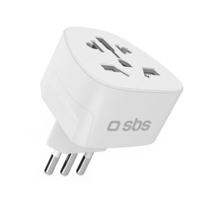SBS TEADAPTITWORLD adapter wtyczek zasilających Typ L (IT) Uniwersalne Biały