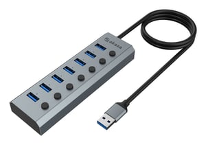 Akasa AK-HB-21BKCM USB 3.2 Gen 1 (3.1 Gen 1) Typ-A-Hubs und -Konzentratoren, 5000 Mbit/s, Aluminium