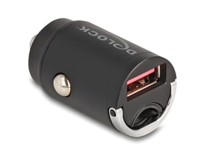 DeLOCK 64277 Ladegerät für mobile Geräte, universell, schwarz, Zigarettenanzünder, Schnellladung, automatisch