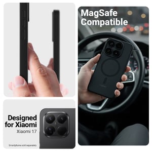 Crong Hybrid Matte Magnetic - Etui MagSafe Xiaomi 17 (czarny)
