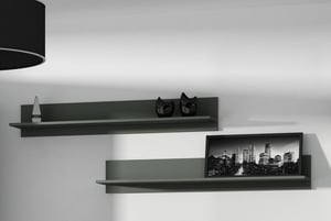 Cama Regalset 125 cm (2 Stück) SOHO schwarz matt