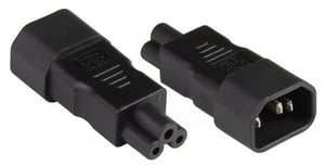 Alcasa PA-1405S adapter wtyczek zasilających C14 C5 Czarny