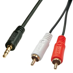 Lindy 35682 kabel audio 3 m 2 x RCA 3.5mm Czarny