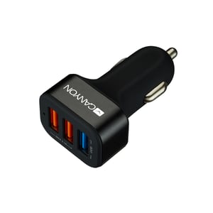 Canyon CNE-CCA07B Ladegerät für mobile Geräte, universell einsetzbar, schwarz, Zigarettenanzünder, automatisch