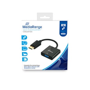 MediaRange MRCS173 adapter kablowy 0,15 m VGA (D-Sub) DisplayPort Svart