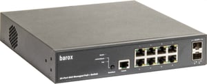 Barox RY-LGSP28-10 przełącznik sieciowy Zarządzany L2/L3 Gigabit Ethernet (10/100/1000) Obsługa PoE Czarny