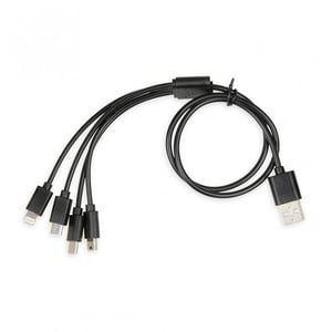 iBox IKUM4W1 USB-kabel 0,6 m USB A USB C/Micro-USB B/Mini-USB B/Lightning Svart
