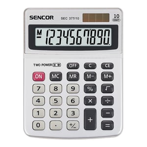 Sencor SEC 377/10 Taschenrechner Einfacher Taschenrechner Weiß