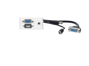Vivolink WI221271 VGA + USB-A + 3.5mm Power Outlet, White