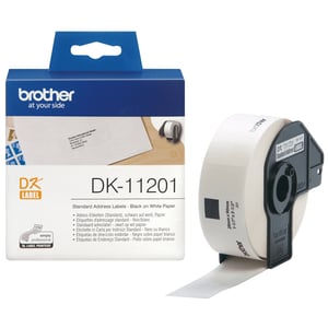 Brother DK-11201 Labeling Ribbons: Black on White