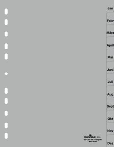 Durable 6514 Calendar Bookmark, Polypropylene (PP), Gray