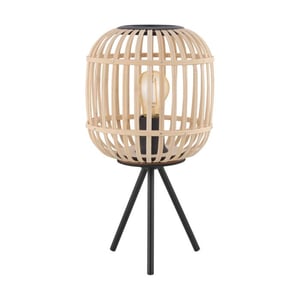 EGLO Bordesley Tischlampe E27 Schwarz, Holz