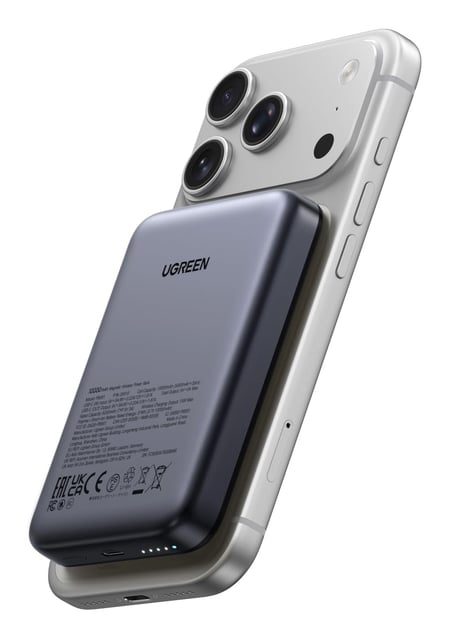 Ugreen 25919 bank mocy Litowo-polimerowy (LiPo) 10000 mAh Bezprzewodowe ładowanie Szary