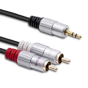 Qoltec 52340 2 m audio cable, 2 x RCA to 3.5 mm, Black