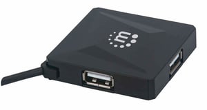 Manhattan 164818 USB 2.0-hubbar och koncentratorer 480 Mbit/s Svart
