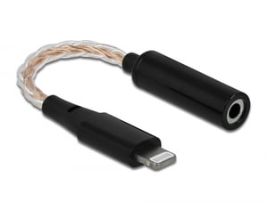 DeLOCK 66317 telefonkabel, svart, 0,105 m, 3,5 mm Lightning