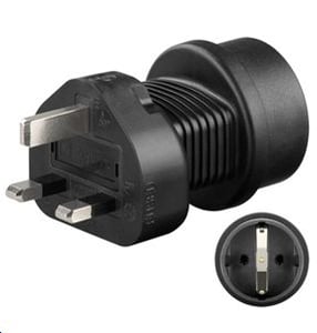 Microconnect PETRAVEL1 Type F Power Plug Adapter, Black