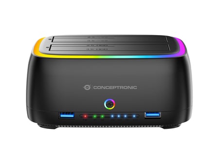 Conceptronic DONN36B stacja dokująca do dysków twardych USB 3.2 Gen 1 (3.1 Gen 1) Type-C Czarny