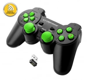 Esperanza EGG108G spelkontroll Svart, Grön USB 2.0 Gamepad Analog/Digital PC, Playstation 3