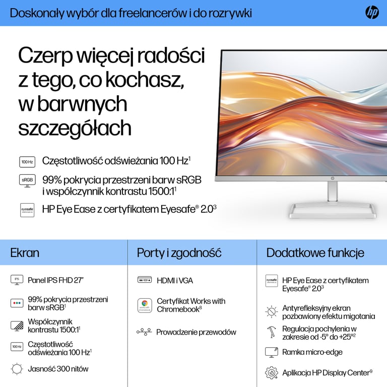 HP 27-calowy monitor seria 5 FHD – 527sf