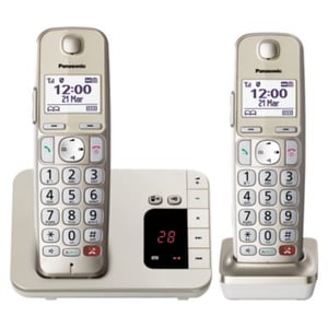 Panasonic KX-TGE262GN phone DECT phone Caller name and ID Champagne