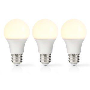 Nedis LBE27A602P3 LED-lampa, varmvitt 2700 K, 8,5 W, E27 F
