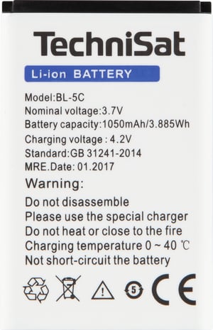 TechniSat BL-5C Wiederaufladbarer Lithium-Ionen-Akku (Li-Ion)