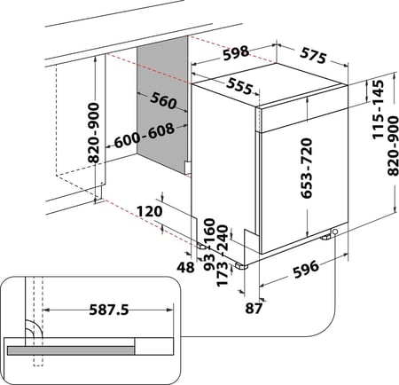 Whirlpool WBC3C26 Częściowo wbudowany 14 komplet.