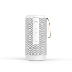 Savio BS-032 tragbarer Bluetooth-Lautsprecher, 10 W, weiß, 1-Wege, weiß, kabelgebunden und kabellos