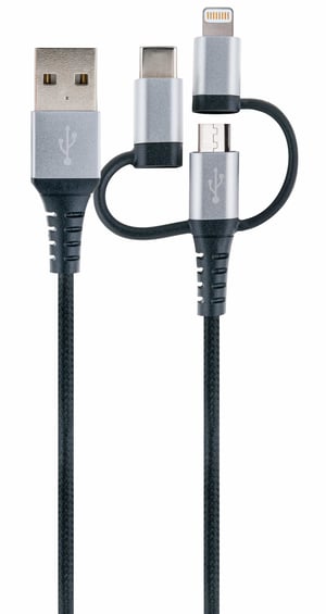 Schwaiger LKU 100 USB 2.0 Cable, 1.5 m, USB A to Micro-USB B, Black, Silver