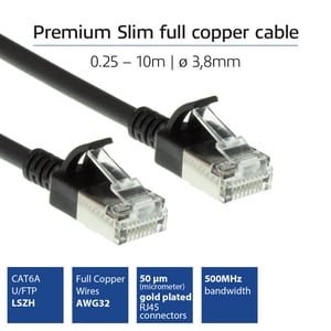 ACT DC7902 kabel sieciowy Czarny 2 m Cat6a U/FTP (STP)