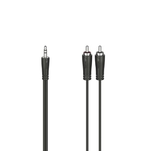 Hama 00205110 1.5 m Audio Cable, 3.5 mm to 2 x RCA, Black