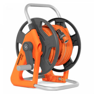 Daewoo DWR1121 Gartenschlauchaufroller, Standwagen, manuell, schwarz, orange