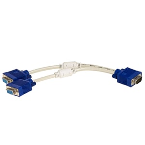 Akyga AK ad 20 VGA-adapterkabel, 2 x hane till 2 x hona, blå VGAx2 vit