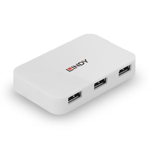 Lindy 43143 USB 3.2 Gen 1 (3.1 Gen 1) Typ-A-Hubs und -Konzentratoren, 5000 Mbit/s, weiß