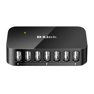 D-Link DUBH7 USB 2.0-hubbar och koncentratorer 480 Mbit/s Svart