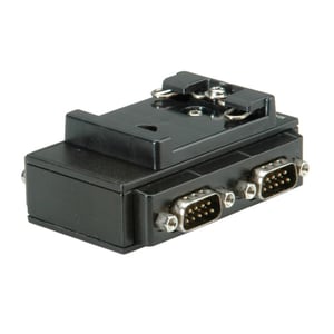ROLINE USB 2.0 to RS232 Adapter, for DIN Rail, 4 Ports, Black