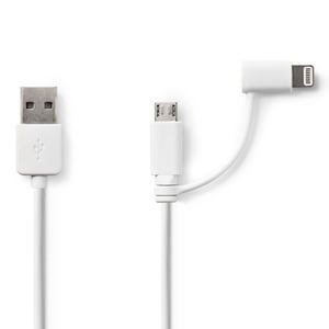 Nedis CCGP39400WT10 1 m USB Cable (USB A to Micro-USB B), White