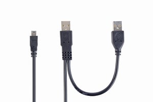 Gembird 0,9 m 2x USB 2.0 A/mini-B M USB-kabel 0,9 m Micro-USB A Mini-USB B Svart