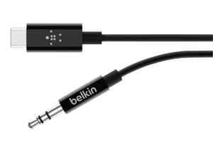 Belkin F7U079BT06-BLK Audiokabel 1,8 m, 3,5 mm, USB Typ C, schwarz