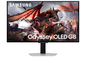 Samsung G80SD monitor komputerowy 81,3 cm (32") 3840 x 2160 px 4K Ultra HD OLED Srebrny