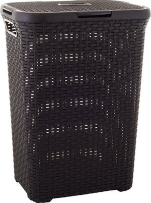 Curver Style 144873 60-liter Square Rattan Laundry Basket, Brown